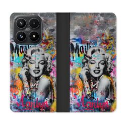 Housse Cuir Portefeuille Pour Xiaomi 17 Street Art Maryline Monroe