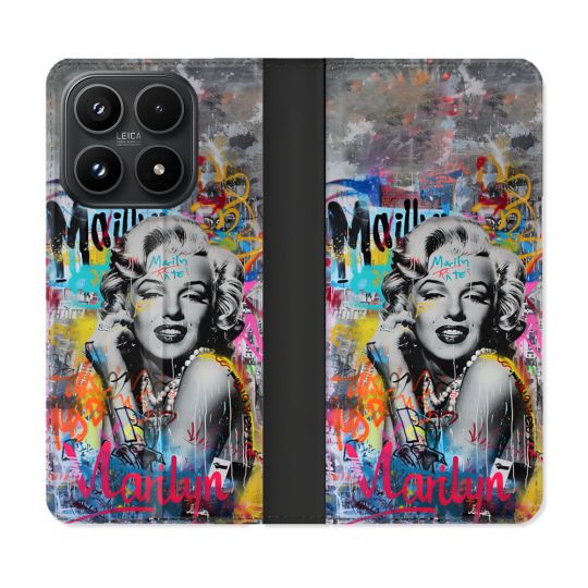 Housse Cuir Portefeuille Pour Xiaomi 17 Street Art Maryline Monroe