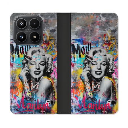 Housse Cuir Portefeuille Pour Xiaomi 17 Street Art Maryline Monroe