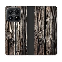Housse Cuir Portefeuille Pour Xiaomi 17 Texture Bois