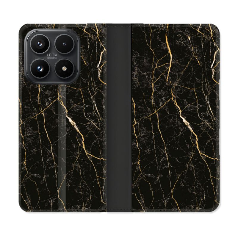 Housse Cuir Portefeuille Pour Xiaomi 17 Texture Marbre Noir