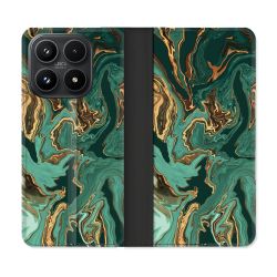 Housse Cuir Portefeuille Pour Xiaomi 17 Texture Marbre Vert