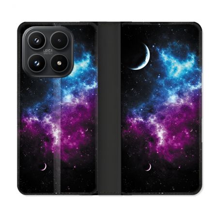 Housse Cuir Portefeuille Pour Xiaomi 17 Univers Bleu Violet