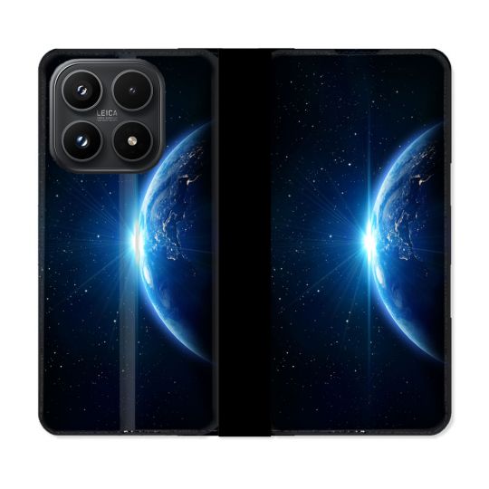 Housse Cuir Portefeuille Pour Xiaomi 17 Univers Planete Terre