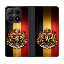 Housse Cuir Portefeuille Pour Xiaomi 17 Voyage Drapeau Belgique