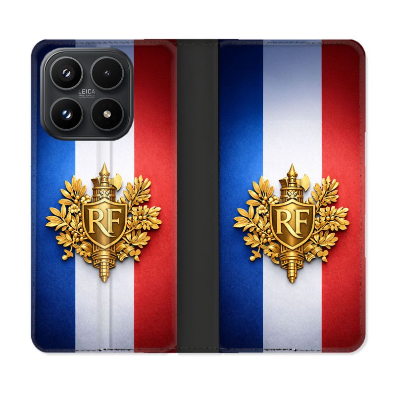 Housse Cuir Portefeuille Pour Xiaomi 17 Voyage Drapeau France
