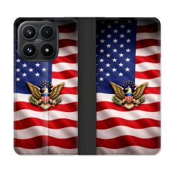 Housse Cuir Portefeuille Pour Xiaomi 17 Voyage Drapeau USA Etats Unis