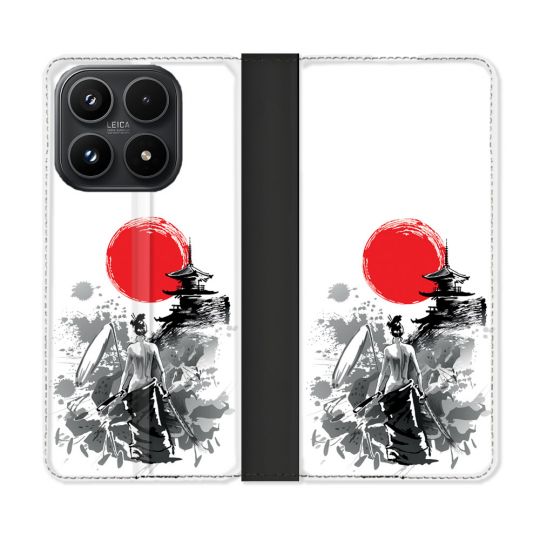 Housse Cuir Portefeuille Pour Xiaomi 17 Voyage Japon Femme