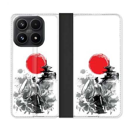 Housse Cuir Portefeuille Pour Xiaomi 17 Voyage Japon Femme