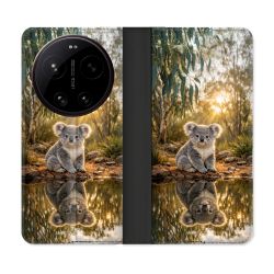 Housse Cuir Portefeuille Pour Xiaomi 17 Ultra Animal Koala Reflet