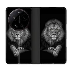 Housse Cuir Portefeuille Pour Xiaomi 17 Ultra Animal Lion Majestueux