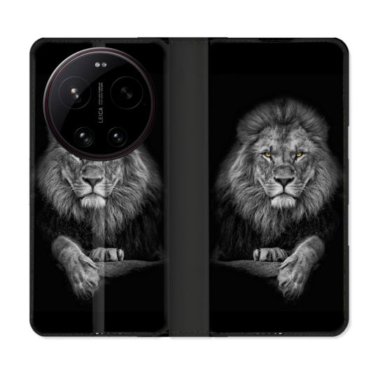 Housse Cuir Portefeuille Pour Xiaomi 17 Ultra Animal Lion Majestueux