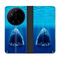 Housse Cuir Portefeuille Pour Xiaomi 17 Ultra Animal Requin Dent
