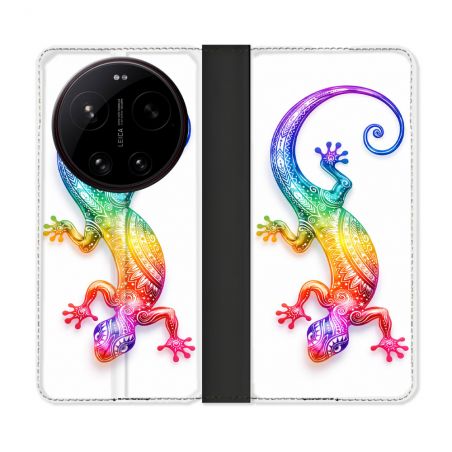 Housse Cuir Portefeuille Pour Xiaomi 17 Ultra Animal Salamandre Color 2026