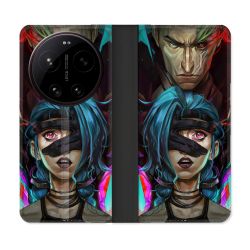 Housse Cuir Portefeuille Pour Xiaomi 17 Ultra Arcane Jinx Bleu