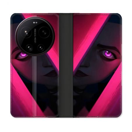 Housse Cuir Portefeuille Pour Xiaomi 17 Ultra Arcane Jinx Rose