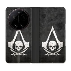 Housse Cuir Portefeuille Pour Xiaomi 17 Ultra Assassin Creed Tete Mort