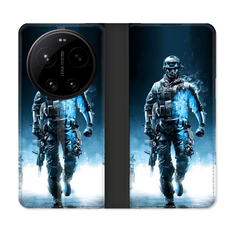 Housse Cuir Portefeuille Pour Xiaomi 17 Ultra Call Of Duty Guerrier