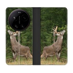 Housse Cuir Portefeuille Pour Xiaomi 17 Ultra Chasse Cerf