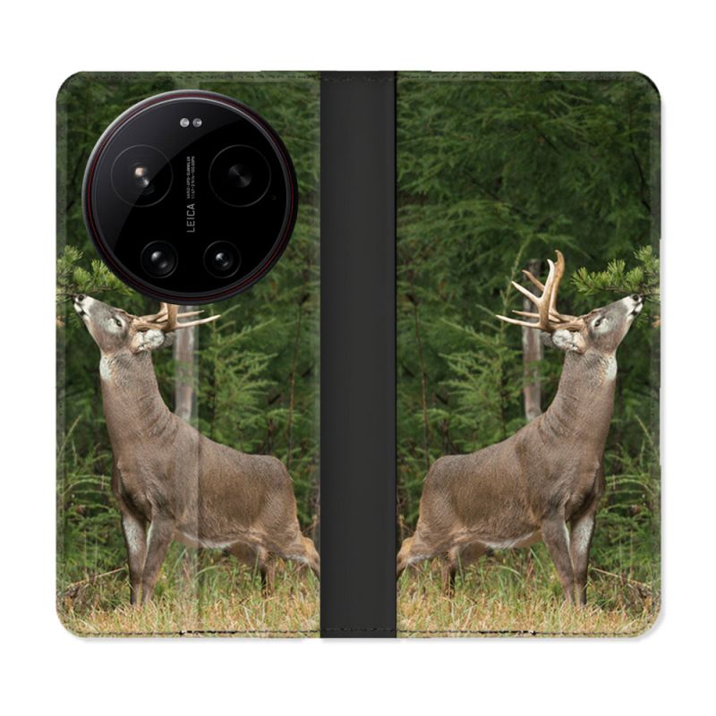 Housse Cuir Portefeuille Pour Xiaomi 17 Ultra Chasse Cerf