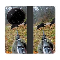 Housse Cuir Portefeuille Pour Xiaomi 17 Ultra Chasse Vision Tir