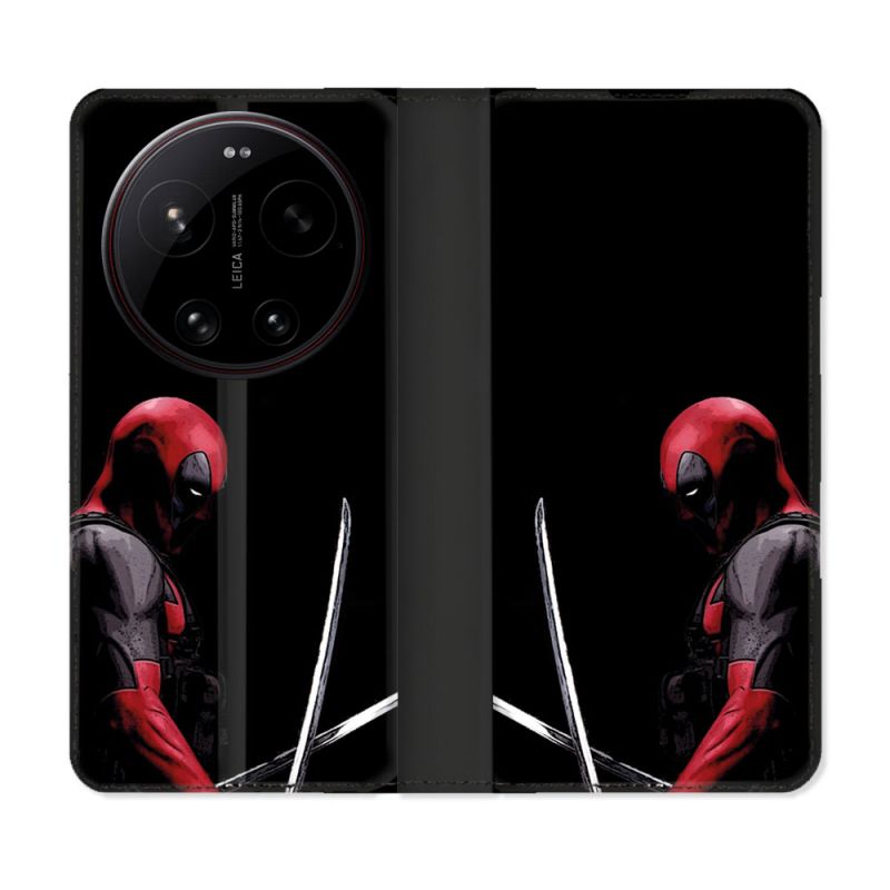 Housse Cuir Portefeuille Pour Xiaomi 17 Ultra Deadpool Epee