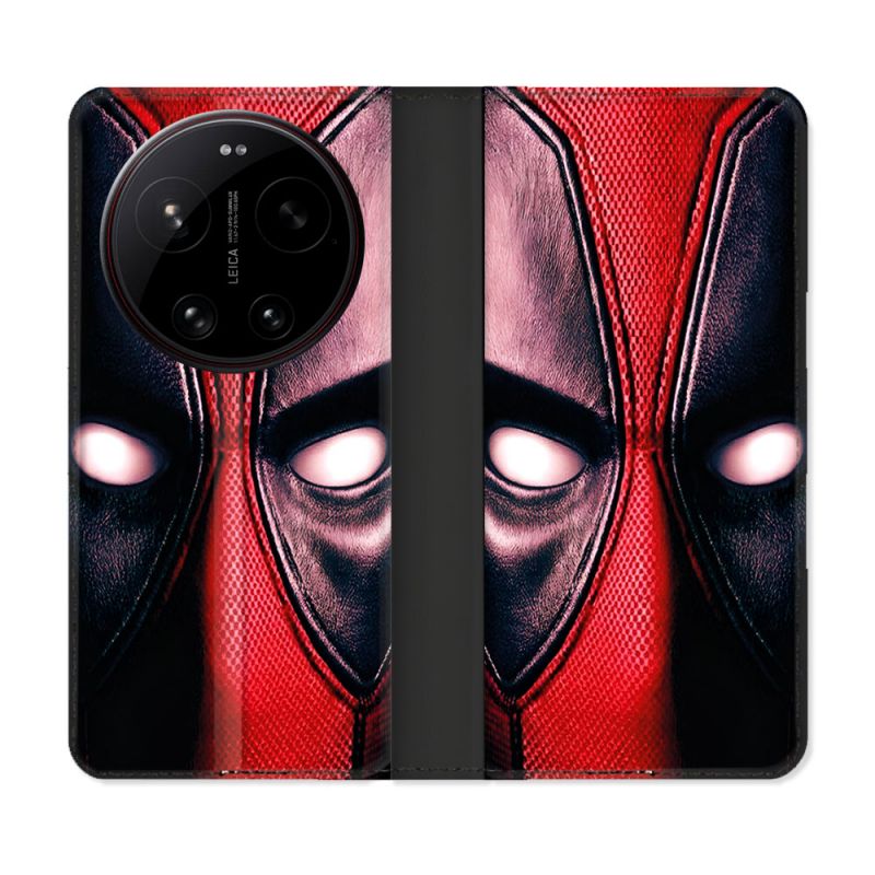 Housse Cuir Portefeuille Pour Xiaomi 17 Ultra Deadpool Yeux