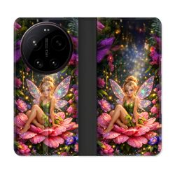 Housse Cuir Portefeuille Pour Xiaomi 17 Ultra Fantastique Fee Fleur