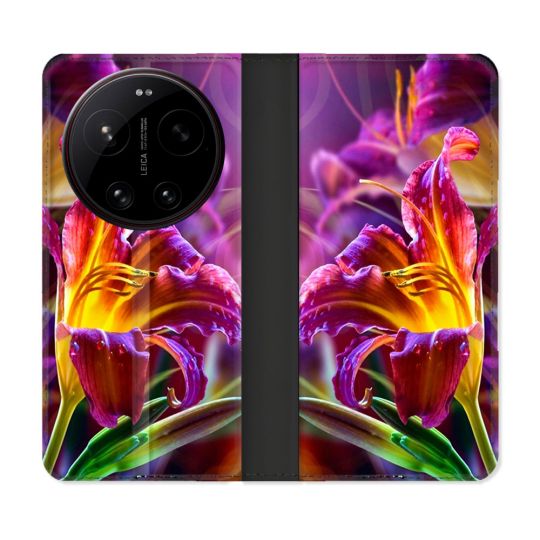 Housse Cuir Portefeuille Pour Xiaomi 17 Ultra Fleur Lys Color
