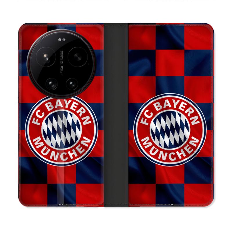 Housse Cuir Portefeuille Pour Xiaomi 17 Ultra Foot Bayern Munich Carreaux