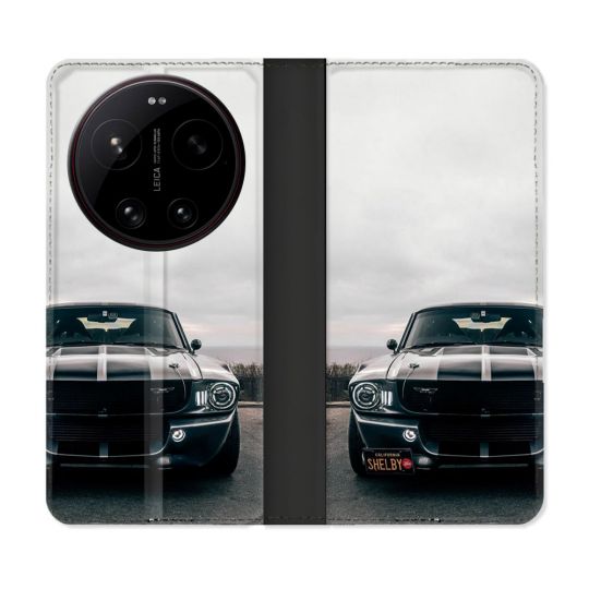 Housse Cuir Portefeuille Pour Xiaomi 17 Ultra Ford Mustang GT500 Vintage