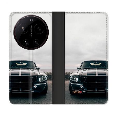 Housse Cuir Portefeuille Pour Xiaomi 17 Ultra Ford Mustang GT500 Vintage