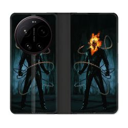 Housse Cuir Portefeuille Pour Xiaomi 17 Ultra Ghost Rider