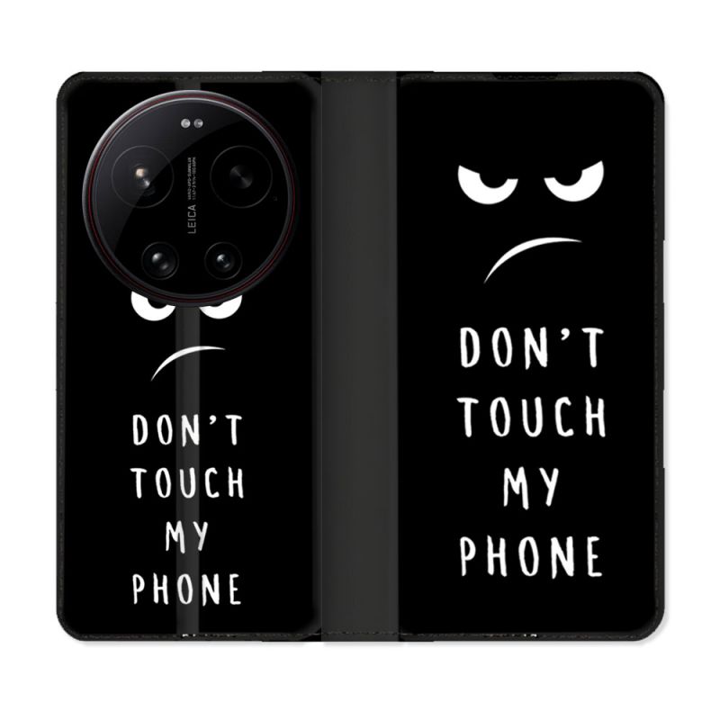 Housse Cuir Portefeuille Pour Xiaomi 17 Ultra Humour Don't Touch