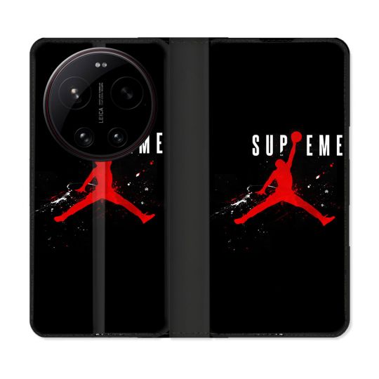 Housse Cuir Portefeuille Pour Xiaomi 17 Ultra Jordan Supreme Noir