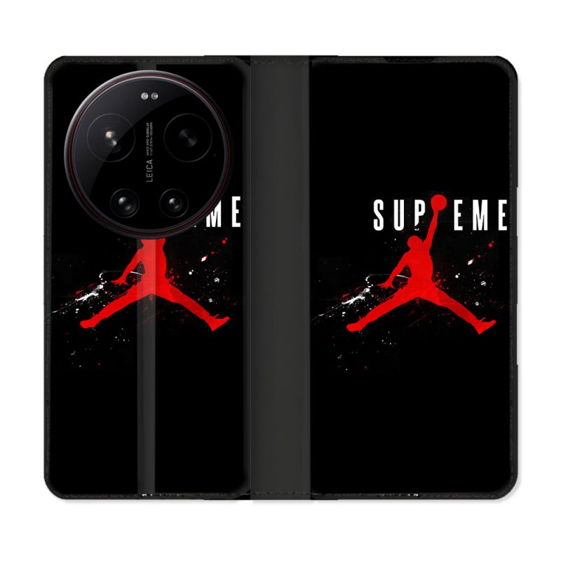 Housse Cuir Portefeuille Pour Xiaomi 17 Ultra Jordan Supreme Noir