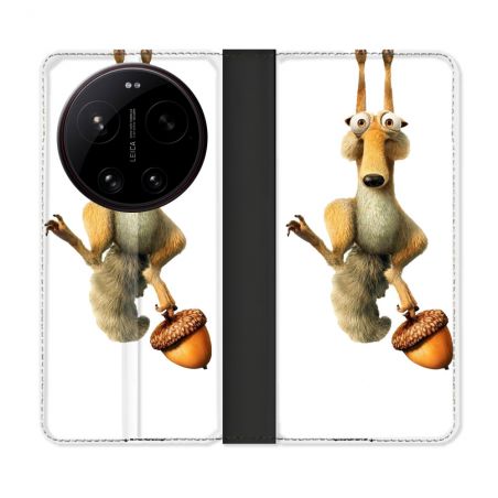 Housse Cuir Portefeuille Pour Xiaomi 17 Ultra L'âge de Glace Scratch Suspendu