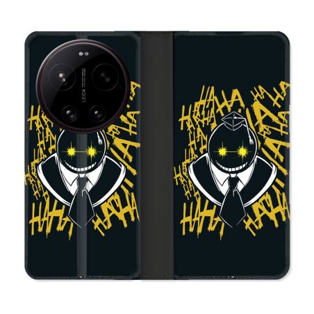 Housse Cuir Portefeuille Pour Xiaomi 17 Ultra Manga Assassination Classroom Kuro Noir