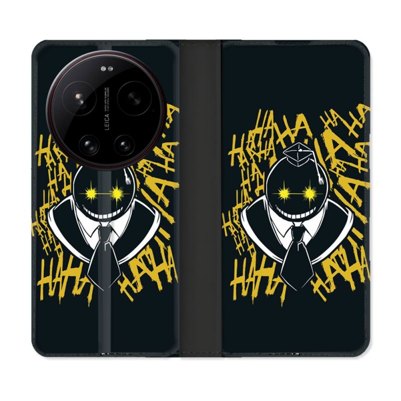 Housse Cuir Portefeuille Pour Xiaomi 17 Ultra Manga Assassination Classroom Kuro Noir