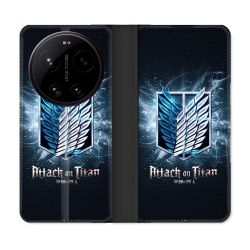 Housse Cuir Portefeuille Pour Xiaomi 17 Ultra Manga Attaque Titans Noir