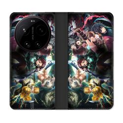 Housse Cuir Portefeuille Pour Xiaomi 17 Ultra Manga Demon Slayer Groupe