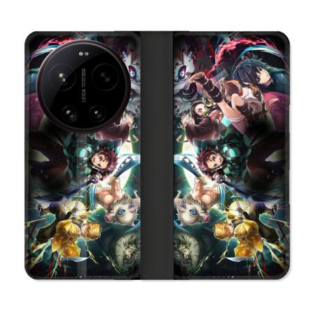 Housse Cuir Portefeuille Pour Xiaomi 17 Ultra Manga Demon Slayer Groupe