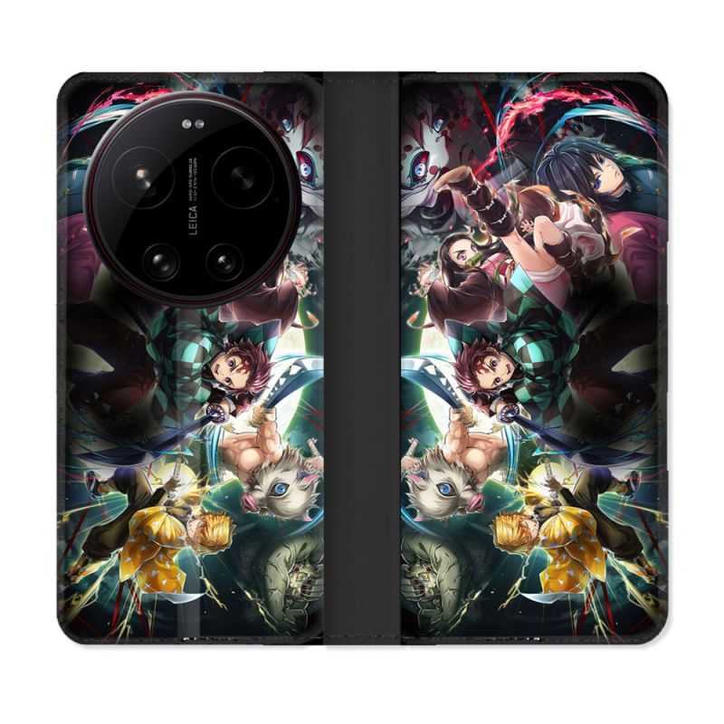 Housse Cuir Portefeuille Pour Xiaomi 17 Ultra Manga Demon Slayer Groupe