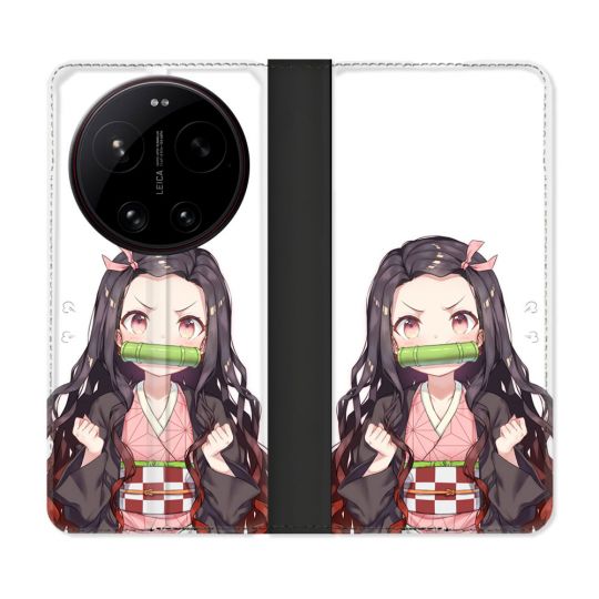 Housse Cuir Portefeuille Pour Xiaomi 17 Ultra Manga Demon Slayer Nezuko