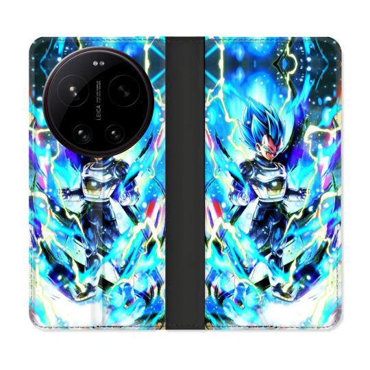 Housse Cuir Portefeuille Pour Xiaomi 17 Ultra Manga Dragon Ball Vegeta Bleu