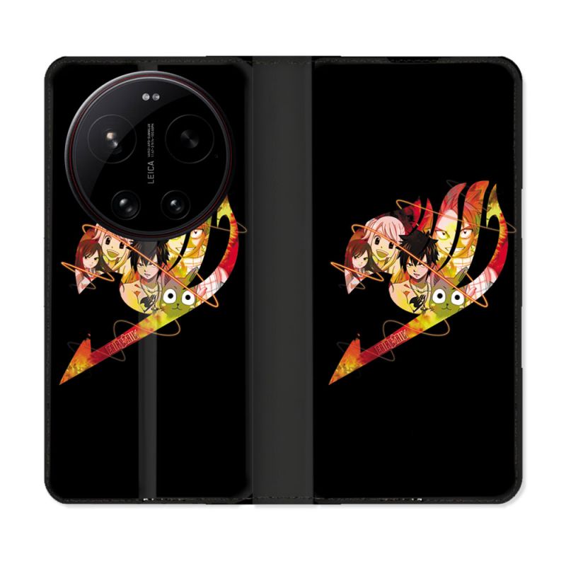 Housse Cuir Portefeuille Pour Xiaomi 17 Ultra Manga Fairy Tail Logo Noir