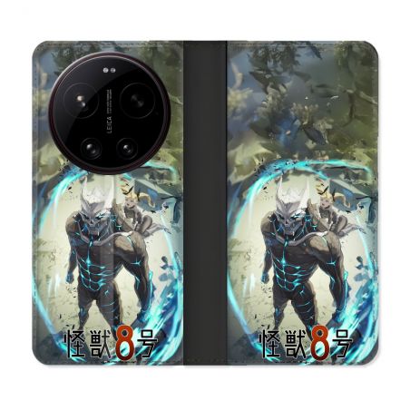 Housse Cuir Portefeuille Pour Xiaomi 17 Ultra Manga Kaiju N° 8 Kafka Hibino