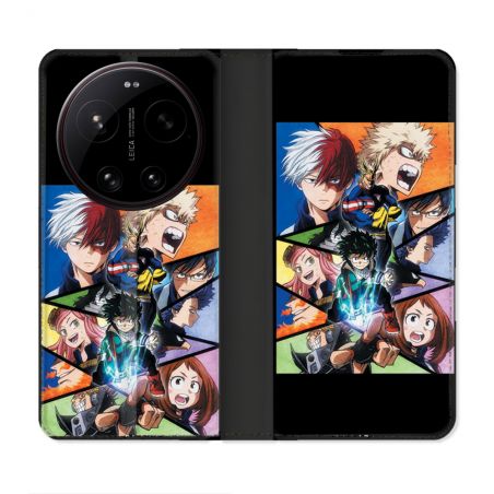 Housse Cuir Portefeuille Pour Xiaomi 17 Ultra Manga My Hero Academia Noir