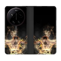 Housse Cuir Portefeuille Pour Xiaomi 17 Ultra Manga One Piece Ace Noir