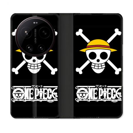 Housse Cuir Portefeuille Pour Xiaomi 17 Ultra Manga One Piece Tete de Mort